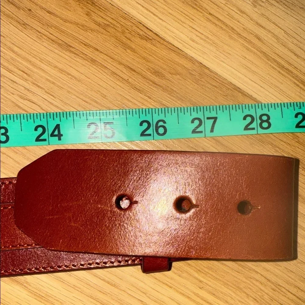 Vintage Calvin Klein Bold Brown Leather Belt Ring Buckle Small Y2k Boho